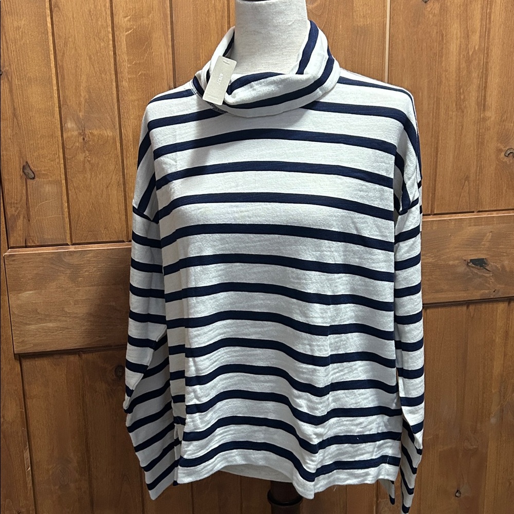 NWT JCrew Vintage Cotton Terry Turtleneck Soft Cottage Preppy Coastal Size XL - Picture 4 of 10